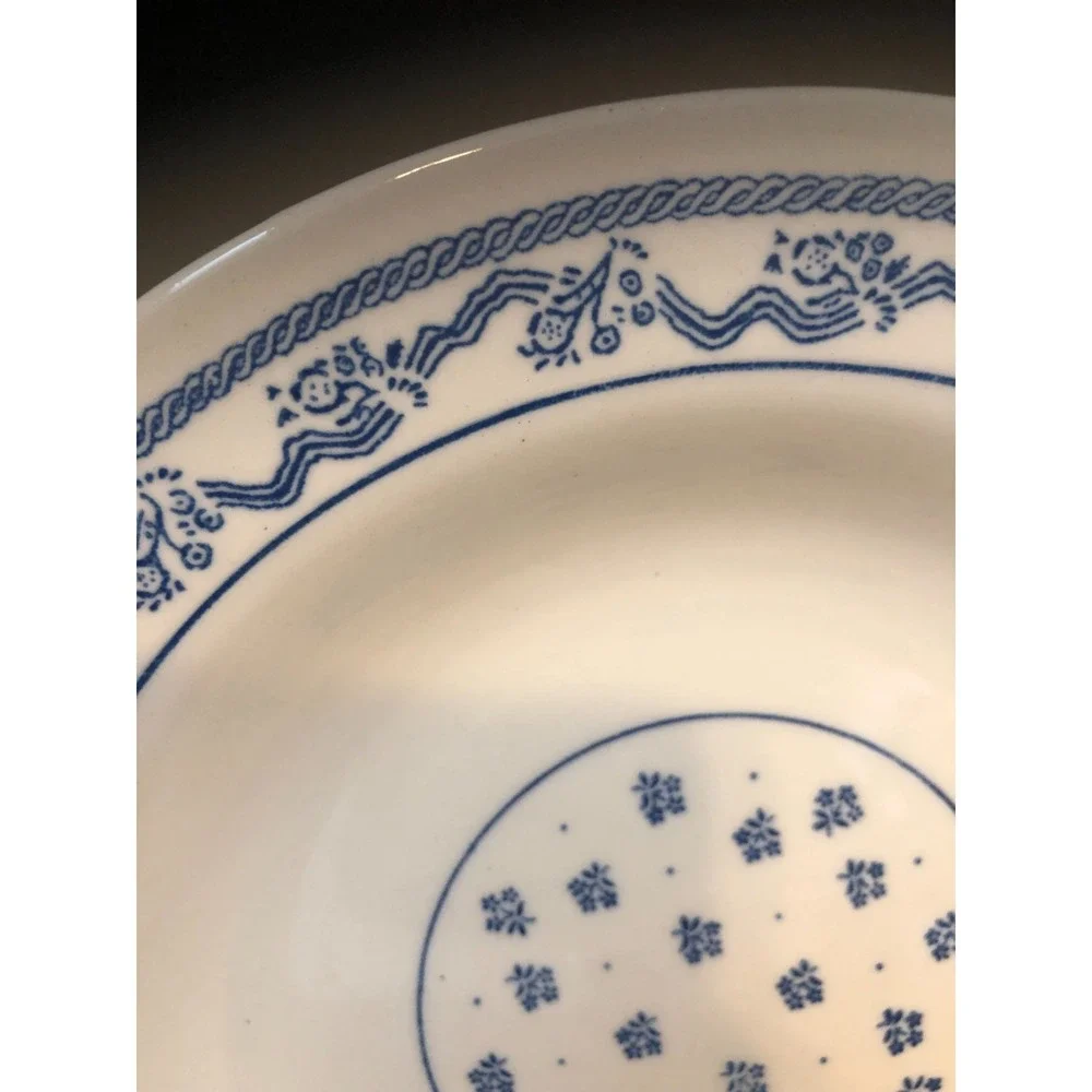 2 ~ Vintage Oxford Brazil Blue Rope Pattern Pasta/Soup/Salad Bowls 6860 2